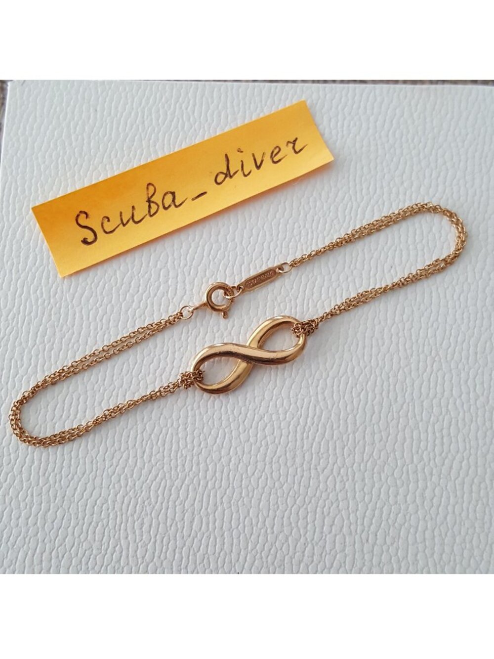 Tiffany & Co. Infinity Chain Bracelet 18K Rose Gold Pink Gold Medium 6.75”